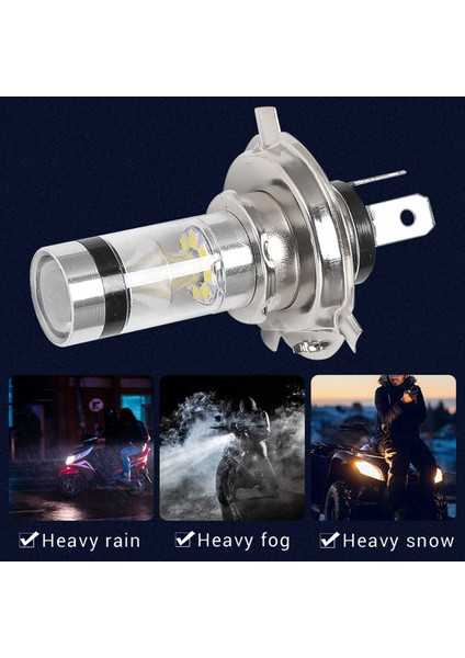 Adet H4 9003 Hb2 Led Motosiklet Far Ampulleri Hıd Yüksek Ve Düşük Işın 6500 K Beyaz Güç (Yurt Dışından)