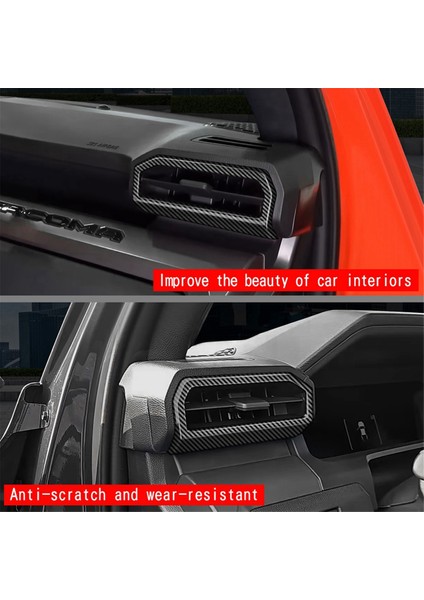 Araba Gösterge Paneli A/C Klima Çıkış Havalandırma Kapağı Paneli Trim Toyota Tacoma 2024 Araba Iç Aksesuarları Karbon Fiber (Yurt Dışından)
