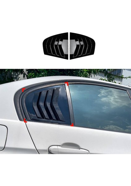 Araba Parlak Siyah Arka Camlar Üçgen Panjur Kapağı Etiket Bmw 3 Serisi E90 320I 330I M3 2005-2011 Araba Styling Kapak (Yurt Dışından)
