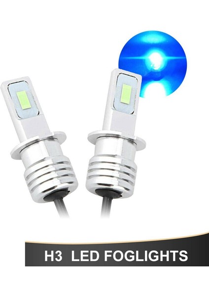 2 Adet H3 Led Sis Lambası Ampul Dönüşüm Kiti Süper Parlak Mavi Drl Lambası 8000K 110W (Yurt Dışından)