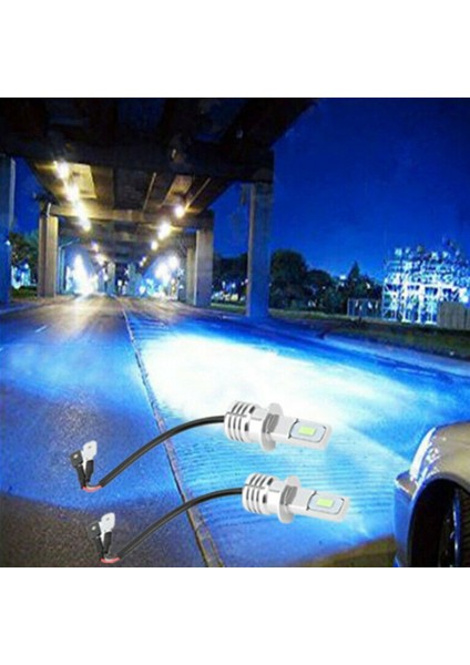2 Adet H3 Led Sis Lambası Ampul Dönüşüm Kiti Süper Parlak Mavi Drl Lambası 8000K 110W (Yurt Dışından)