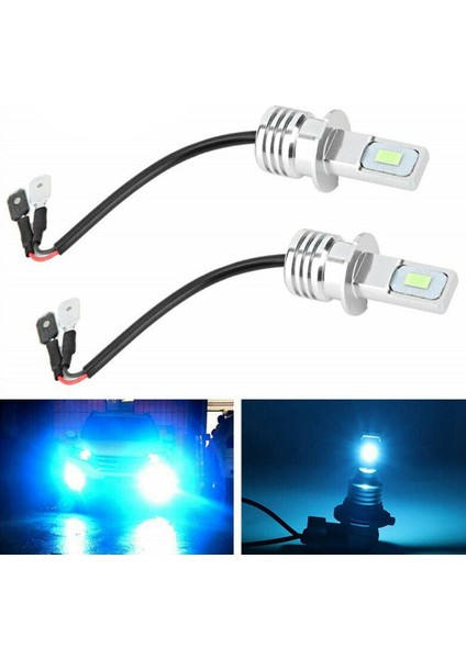 2 Adet H3 Led Sis Lambası Ampul Dönüşüm Kiti Süper Parlak Mavi Drl Lambası 8000K 110W (Yurt Dışından)