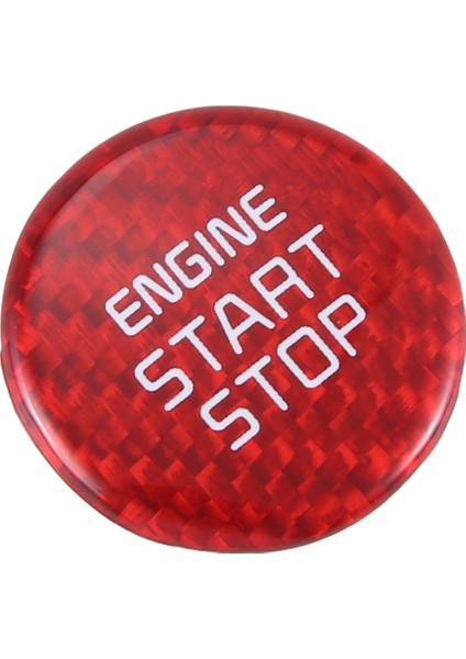 Gerçek Karbon Fiber Tek Anahtarlı Başlatma Durdurma Düğmesi Motor Düğmesi Kapağı Çıkartması Kia Stinger 2018-2022 Kırmızı (Yurt Dışından)