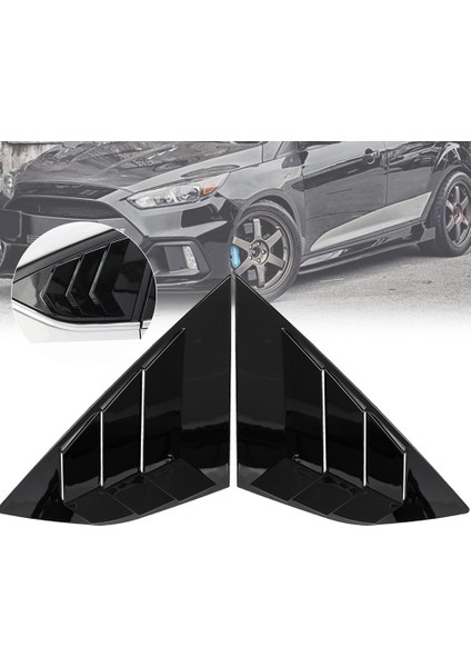 Parlak Siyah Arka Yan Havalandırma Çeyrek Pencere Panjur Panjur Kapağı Ford Focus Mk3 St Rs Hatchback 2012-2018 (Yurt Dışından)