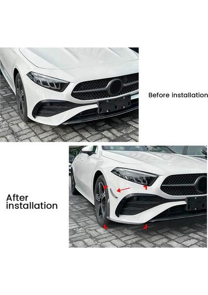 Mercedes-Benz A-Class W177 2023+ A180 A200 Amg Yan Rüzgarlık A Için Araba Ayırıcı Dudak Rüzgarlığı Yan Rüzgar Bıçağı (Yurt Dışından)