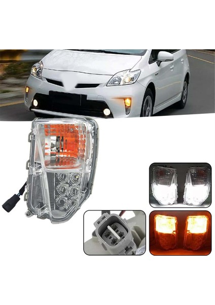 Sol Ön Sis Lambası Led Sinyal Lambası Ampullü 81521-47060 Prius 2012-2015 Gündüz Park Lambası Amber+Beyaz (Yurt Dışından) fırsatları