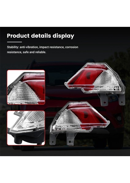 Toyota Rav4 Rav 4 2016-2018 Abd Versiyonu Araba Arka Tampon Fren Lambası Kuyruk Durdurma Isınma Sinyal Reflektör Lambası Ampul Yok (Yurt Dışından)