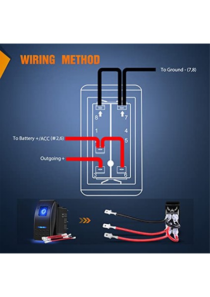 5-Pin Spst Salıncak Anahtarı, 20A/12V 10A/24V Geçiş Anahtarı, Yat Anahtarı 5P Kamyonlar, Tekneler, Arabalar Ve Motosikletler Için, 6 Adet (Yurt Dışından)