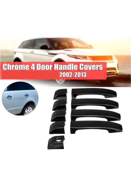 Parlak Siyah Araba Kapı Kolu Kılıfları Dış Kapı Kolları Döşemesi Land Rover Range L322 2002-2012 (Yurt Dışından)