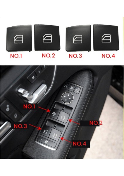 Araba Cam Kaldırma Anahtarı Onarım Düğmesi Kapağı 2049058202 Mercedes-Benz C-Class W204 Glk X204 W212 W207 No.4 (Yurt Dışından)