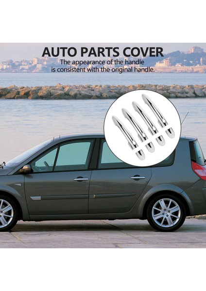 Renault Scenic 2 Ii Için 2003 2004 2005 2006 2007 2008 2009 Krom Kapı Kolu Yakalama Kapak Trim Kap Oto Aksesuarları (Yurt Dışından)