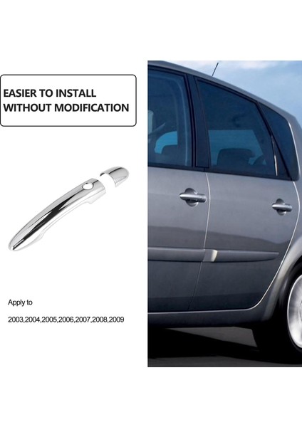 Renault Scenic 2 Ii Için 2003 2004 2005 2006 2007 2008 2009 Krom Kapı Kolu Yakalama Kapak Trim Kap Oto Aksesuarları (Yurt Dışından)