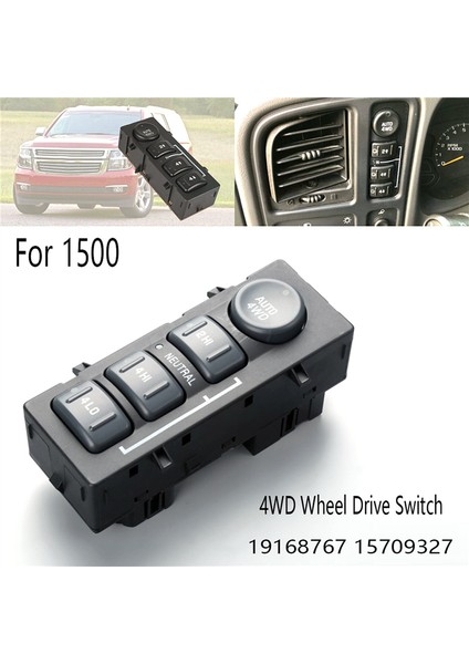4Wd Tekerlek Tahrik Anahtarı 4X4 Transfer Kutusu Anahtar Düğmesi Chevrolet 1500 19168767 15709327 (Yurt Dışından)