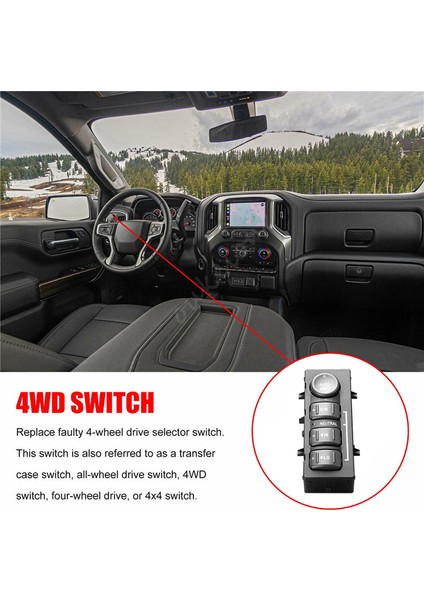 4Wd Tekerlek Tahrik Anahtarı 4X4 Transfer Kutusu Anahtar Düğmesi Chevrolet 1500 19168767 15709327 (Yurt Dışından)