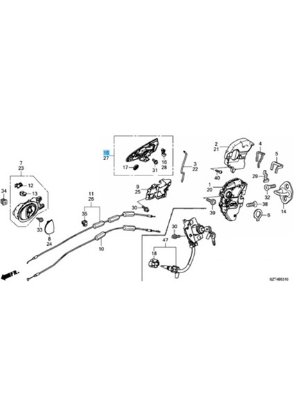 Sol Taraf Kapı Dış Kolu Takımı Honda Crz Cr-Z Zf1 Zf2 2011-2015 Için Anahtar Deliği Yok 72181-Szt-G01Zc Lh (Yurt Dışından)