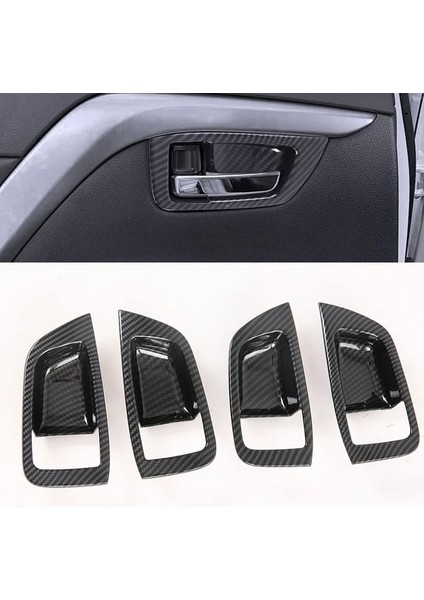 Mitsubishi Pajero Sport 2020 Için 4 Adet Karbon Fiber Abs Araba Kapı Kolu Kase Koruyucu Kapak Trim Profiller Araba Styling (Yurt Dışından)