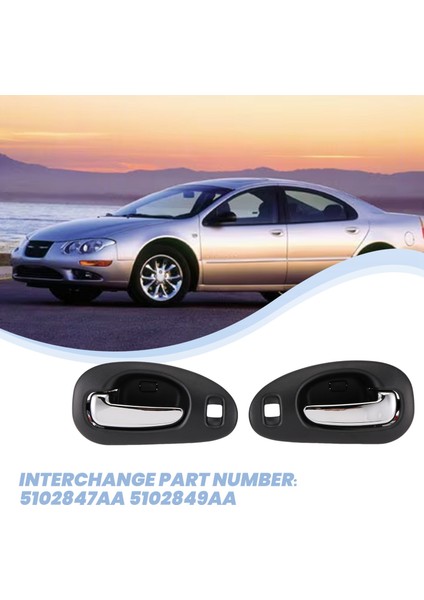 Kapı Kolu Siyah Ve Krom Iç Iç Ön Sol Ve Sağ Çift Chrysler 5102847Aa 5102849Aa (Yurt Dışından)