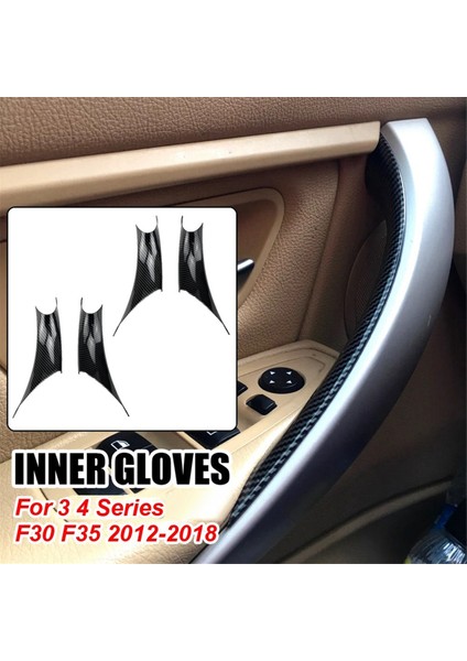4 Adet Araba Iç Kapı Kolu Kapağı Döşeme Bmw 3 4 Serisi F30 F30 F32 F34 F35 F36 12-2017 Kol Dayama Çekme Kapağı B (Yurt Dışından)