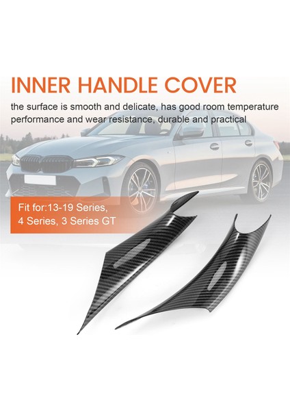 2 Adet Abs Iç Kapı Kolu Çekme Koruyucu Kapak -Bmw 3 4 Serisi 3 Serisi Gt F30 F35 2013-2019 Karbon Fiber Tarzı (Yurt Dışından)