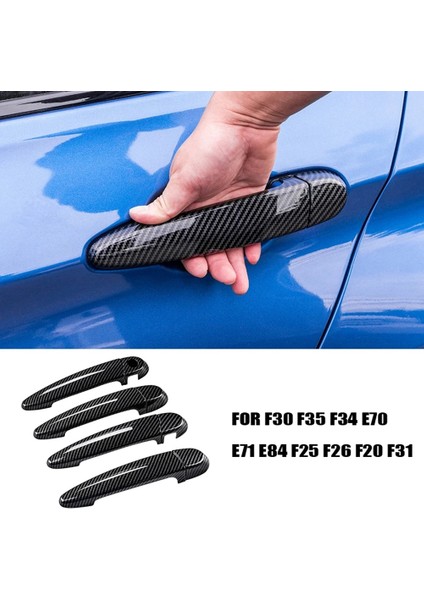 Karbon Fiber Dış Dış Kapı Kulp Kılıfı Trim -Bmw 1 2 3 4 Serisi E87 E90 E91 E92 E93 F30 X1 X3 X4 X5 X6 Lhd (Yurt Dışından)
