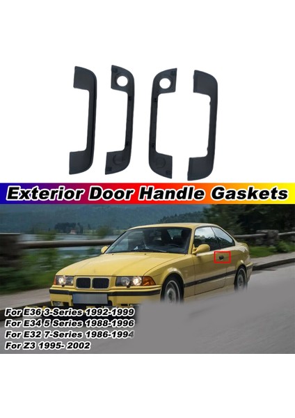 51218122441 51218122442 4 Adet Araba Ön Ve Arka Kapı Kolu Kapağı Contalı-Bmw E36 E34 E32 Z3 3 5 7 Serisi (Yurt Dışından)