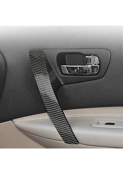 Araba Karbon Fiber Iç Kapı Kolları Taban Iç Kapı Kolu Kapağı Trimi Nissan Qashqai J10 2007-2015 Sağ (Yurt Dışından)
