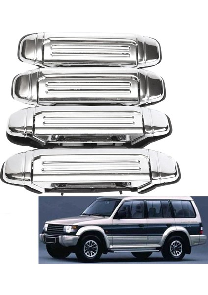 Mitsubishi Pajero 1992 1993 1994 1995 1996 1997 Için Araba Krom Kapı Kolu Aksesuarları (Yurt Dışından)