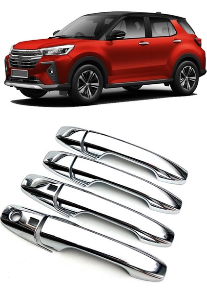 Adet Krom Araba Dış Yan Kapı Kolu Krom Çerçeve Trim Için Perodua Ativa Toyota Raıze Daihatsu Rocky (Yurt Dışından)