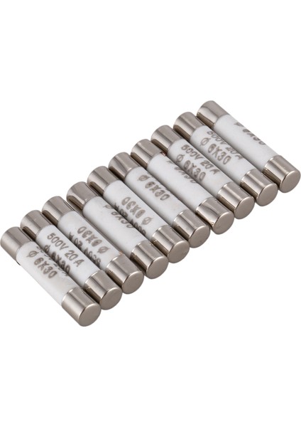 10 Adet 6Mmx30Mm 20A Faset Darbeli Seramik Sigorta Bağlantısı 500V (Yurt Dışından)