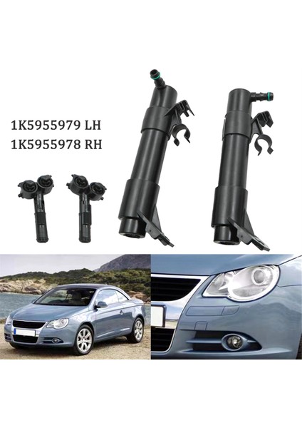 Ön Tampon Far Yıkama Nozulu Vw Eos Golf 5 Mk5 Jetta Far Lambası Temizleme Su Püskürtme Jet Pompası (Yurt Dışından)