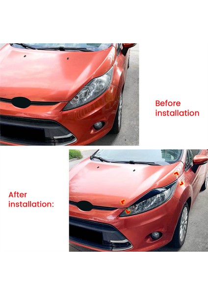 Ford Fiesta Mk6 2008-2012 Karbon Fiber Ön Far Kapağı Far Lambası Göz Kapağı Kaş Trimi (Yurt Dışından)