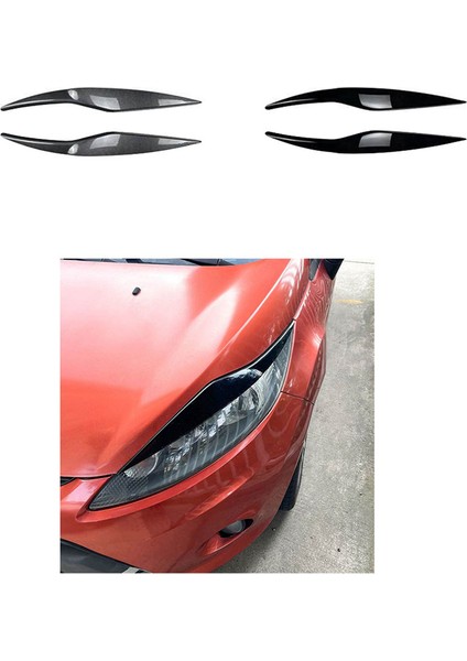 Ford Fiesta Mk6 2008-2012 Karbon Fiber Ön Far Kapağı Far Lambası Göz Kapağı Kaş Trimi (Yurt Dışından)