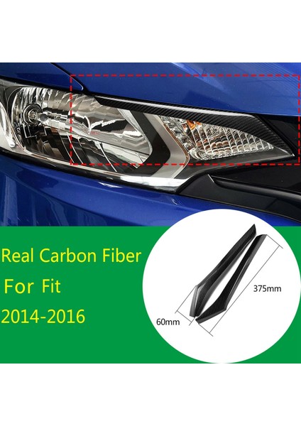 Araba Gerçek Karbon Fiber Far Kaş Göz Kapağı Trim Honda Fit 2014 2015 2016 Için Fit (Yurt Dışından)