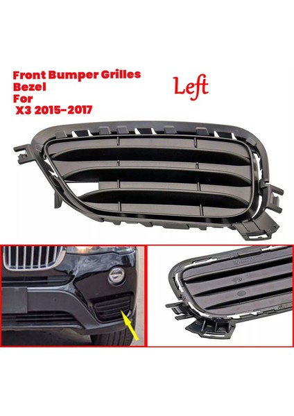 1 Çift Araba Ön Tampon Izgara Çerçevesi Bmw X3 2015-2017 51117347945/51117347946 Alt Izgara Trim Kapak Çerçevesi (Yurt Dışından)