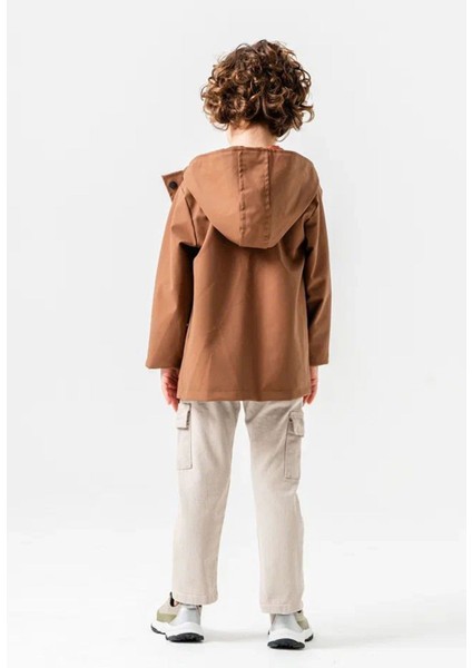 Cepli Deri Montlu Erkek Çocuk Kapüşonlu 3 lü takım - Kahverengi fiyatları