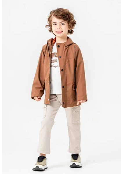 Cepli Deri Montlu Erkek Çocuk Kapüşonlu 3 lü takım - Kahverengi indirimleri