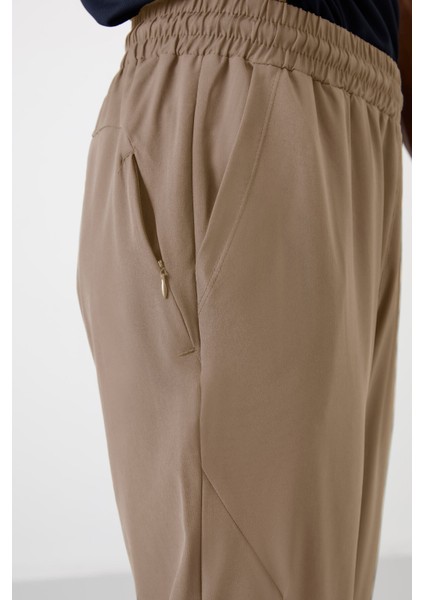 Bej Polyester Ince Yumuşak Comfort Fit Erkek Eşofman Alt - 82119