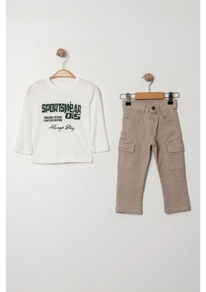 Cepli Deri Montlu Erkek Çocuk Kapüşonlu 3 lü takım - Yeşil fiyatları