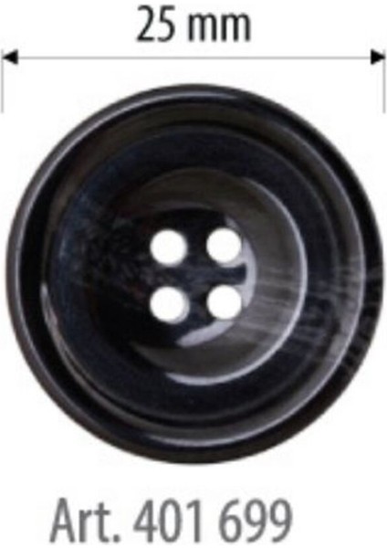 Büyük Boy Siyah Düğme 6 Adet 25 Mm, Etek, Kazak Düğmesi 401 699