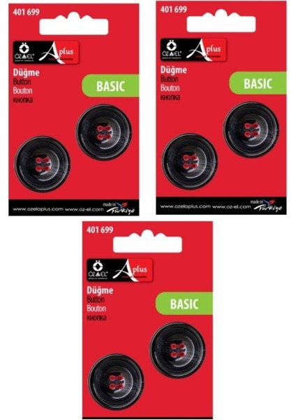 Büyük Boy Siyah Düğme 6 Adet 25 Mm, Etek, Kazak Düğmesi 401 699