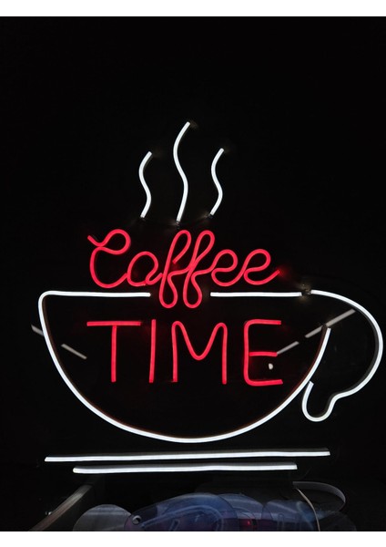 Cizgineon Coffee Tıme Işıklı Neon LED Duvar Dekarasyon