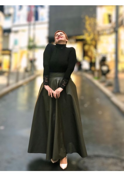 Deri Cepli Kloş Uzun Etek fiyatları