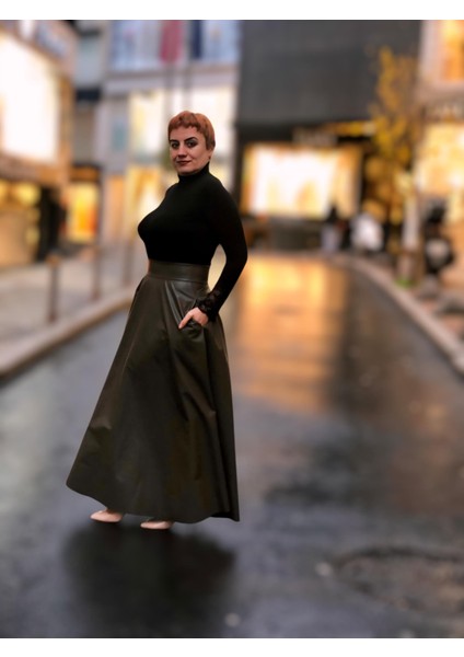 Deri Cepli Kloş Uzun Etek fırsatları