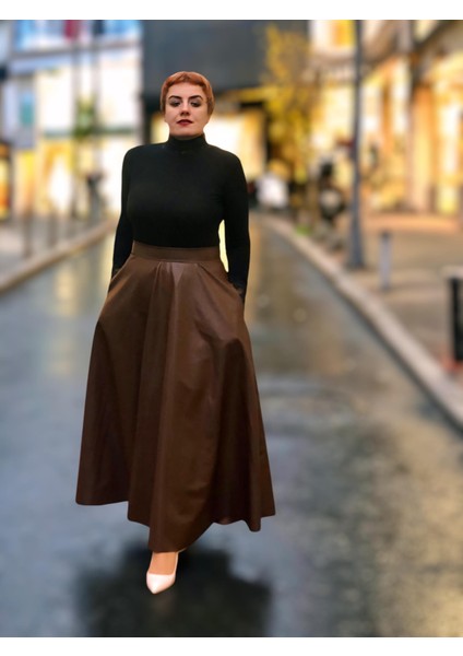 Deri Cepli Kloş Uzun Etek fiyatları
