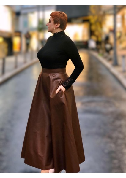 Deri Cepli Kloş Uzun Etek fırsatları