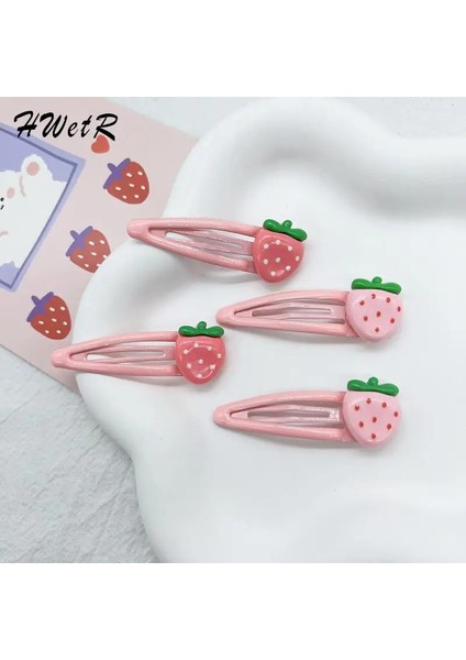 Adet/takım Sevimli Tatlı Çilek Firkete Güzel Pembe Saç Klipleri Kadın Kızlar Patlama Klipler Bb Basmalı Klips Saç Aksesuarları (Yurt Dışından) modelleri