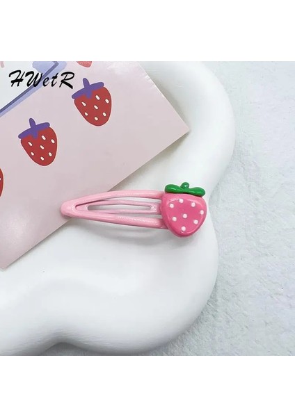 Adet/takım Sevimli Tatlı Çilek Firkete Güzel Pembe Saç Klipleri Kadın Kızlar Patlama Klipler Bb Basmalı Klips Saç Aksesuarları (Yurt Dışından) indirimleri