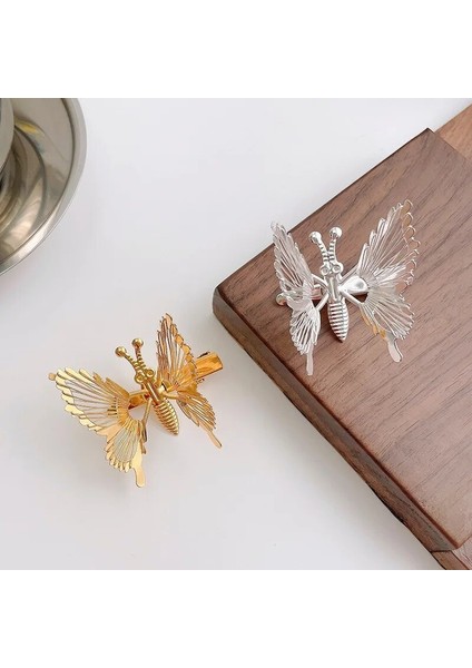 Kelebek Yan Klip Metal Kore Zarif Saç Aksesuarları Püskül Firkete 3D Moda Kelebek Firkete Taklidi Headdress (Yurt Dışından) indirimleri