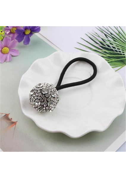 3x Diamante Topu Başlık Elastik Saç Halkası Halat Kuyruk Tutucu Beyaz (Yurt Dışından) fırsatları