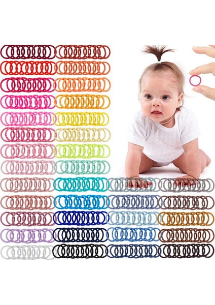 100 Adet Bebek Saç Bağları, 36 Çok Renkli 2cm Çapında Hiçbir Kırışık Parmak Kauçuk Saç Elastik, Küçük Ince Saç At Kuyruğu Tutucular Hai (Yurt Dışından)